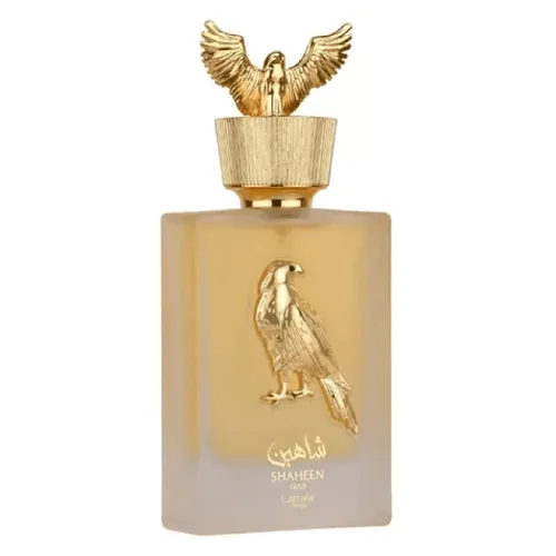 Perfume Shaheen Gold Lattafa, frasco